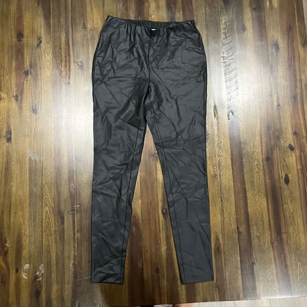 J. Jill Smoothing Ponte Leggings Faux Leather
